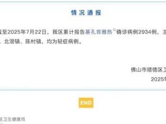 基孔肯雅热外溢广东省外 传播为何快 主要集中在乐从镇、北滘镇、陈村镇，均为轻症病例！