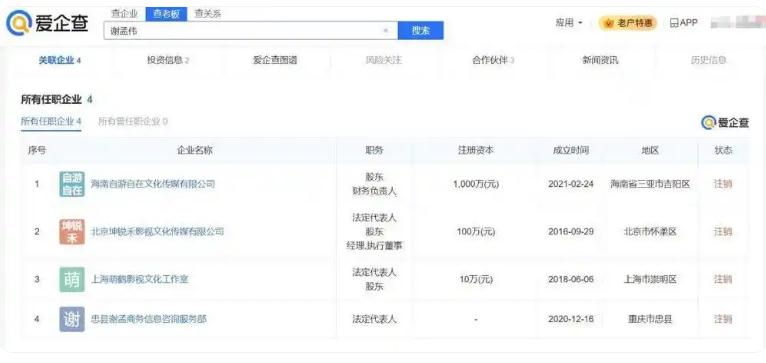 谢孟伟及其妻子被限制高消费