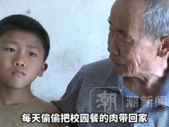 男孩怕爷爷去世每天偷偷带肉回家 懂事得让人心疼