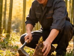 61岁患强直的大爷为挖笋摔断颈椎，为挖春笋贴补家用！